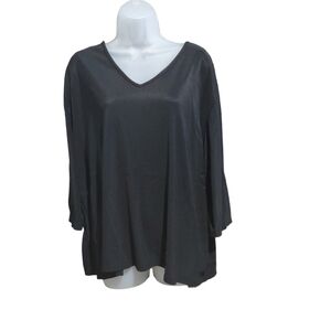 Briggs New York Black Knit 3/4 Sleeve Top Plus Size 3X